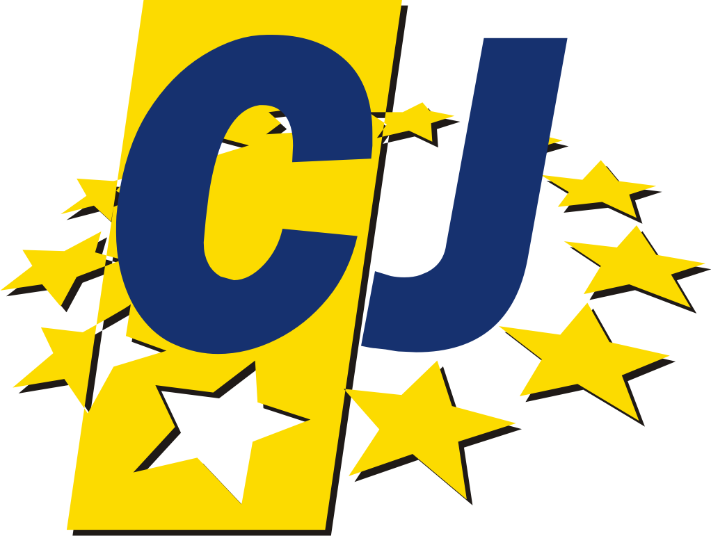 Logo Centrum Szkolenia i Organizacji Systemów Jakości zawierające dwie litery C i J na tle koła utworzonego z gwiazd