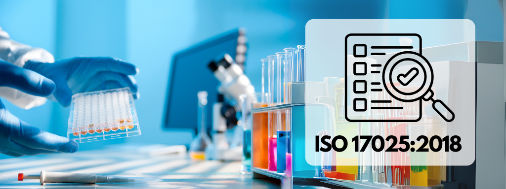 zdjęcie laboratorium i napis ISO 17025